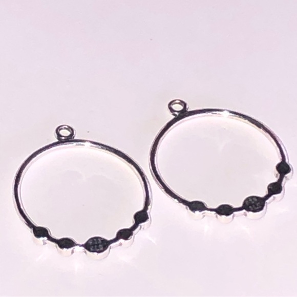 Pandora Black Onyx Compose Earrings 925 Ale - Picture 5 of 7